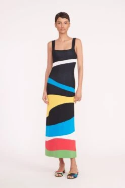 CASPIAN SLIDE | MARBLE WAVE -Staud Store katie dress marble wave 02347 web