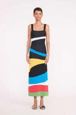 CASPIAN SLIDE | MARBLE WAVE -Staud Store katie dress marble wave 02349 web