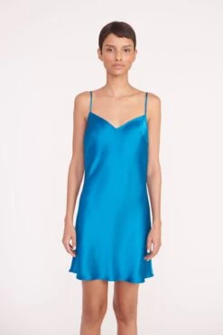 LYDIA DRESS | ISLAND BLUE -Staud Store lydia dress island blue 02564 web