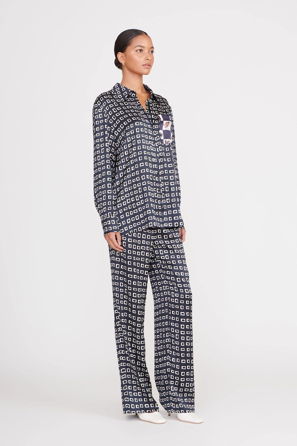 MARTHA TUNIC | NAVY GEOSCAPE DOG CHECK MARTHA TUNIC | NAVY GEOSCAPE DOG CHECK -Staud Store martha tunic navy geoscape 3 21461f11 8209 4fc1 a816 0a57093bac7b