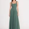 WELLS MAXI DRESS | PINE -Staud Store maxi wells dress pine 1 web