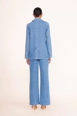 MAXWELL BLAZER | MEDIUM WASH -Staud Store maxwell blazer painter pant medium wash 00984 web