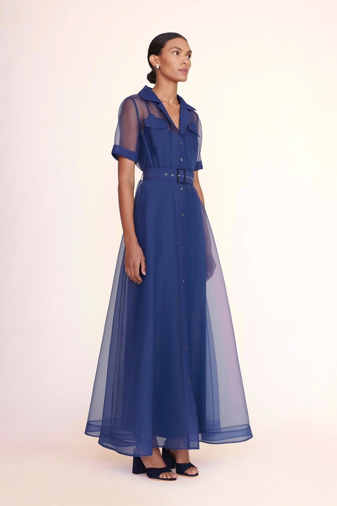 MILLIE DRESS | NAVY ORGANZA MILLIE DRESS | NAVY ORGANZA -Staud Store millie dress navy organza 2