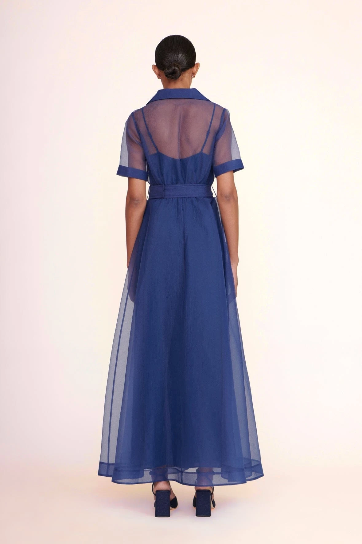 MILLIE DRESS | NAVY ORGANZA MILLIE DRESS | NAVY ORGANZA -Staud Store millie dress navy organza 3