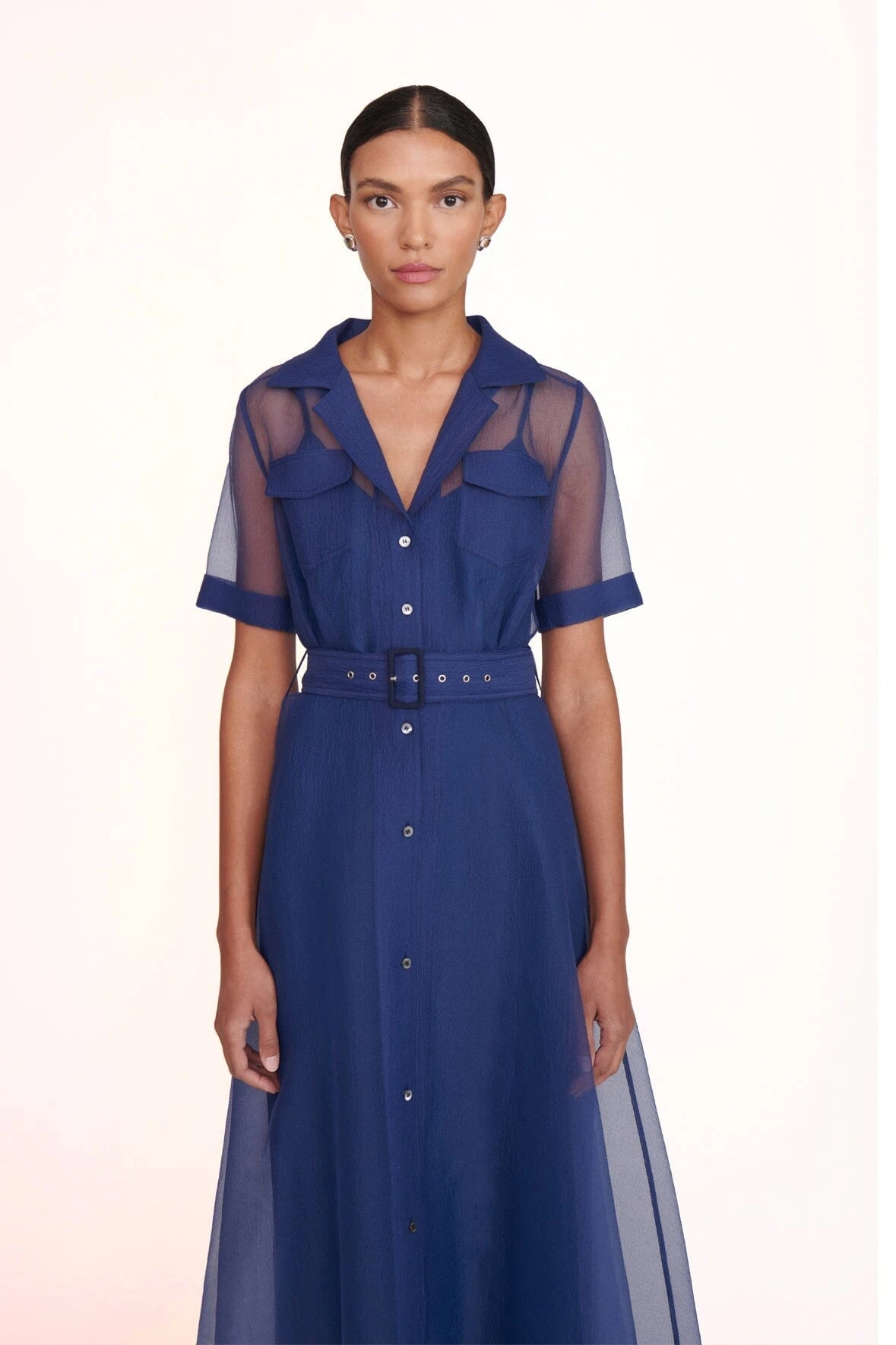 MILLIE DRESS | NAVY ORGANZA MILLIE DRESS | NAVY ORGANZA -Staud Store millie dress navy organza 4