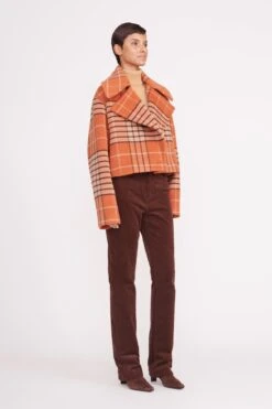 CARVER CROPPED COAT | PERSIMMON MEGA PLAID 4 CARVER CROPPED COAT | PERSIMMON MEGA PLAID -Staud Store mini carver coat persimmon mega plaid 4 423c081f 0573 4a8f 9f90 5cbfbe54b35f