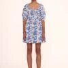 MINI FAYE DRESS | BLUE TOILE -Staud Store mini faye dress blue toile 00609 web