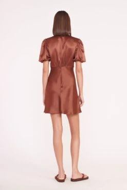 MINI MILLA DRESS | CLOVE -Staud Store mini milla dress clove 02595 web
