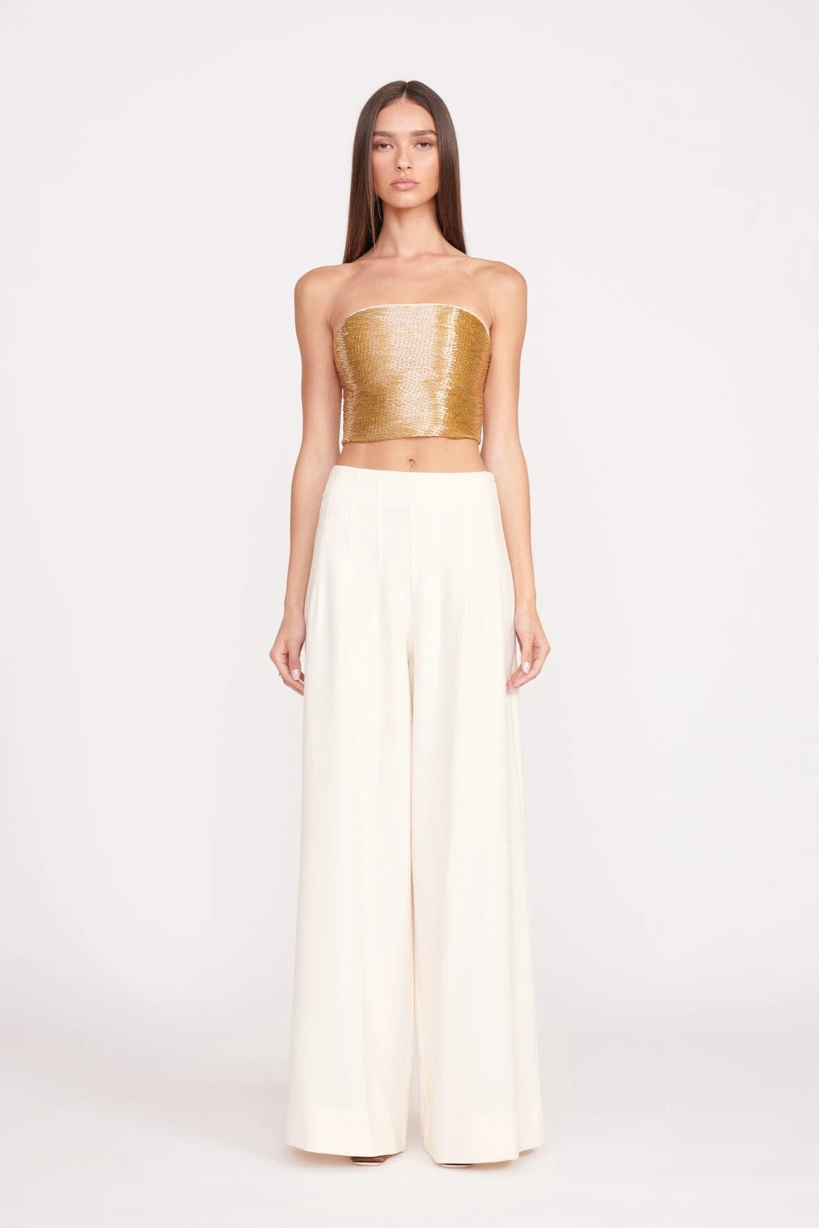 NYLA TOP | GOLD NYLA TOP | GOLD -Staud Store nyla gold bead 0282 web