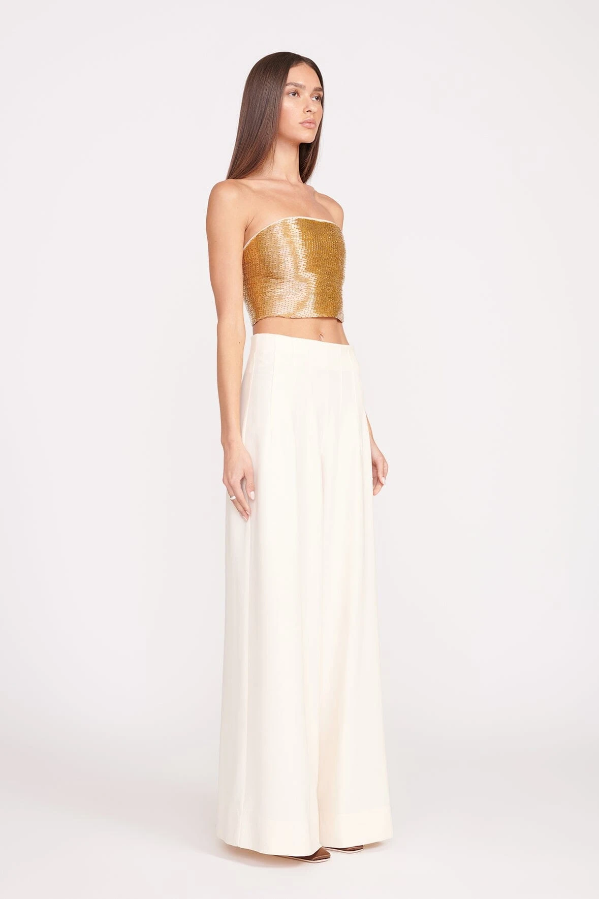 NYLA TOP | GOLD NYLA TOP | GOLD -Staud Store nyla gold bead 0292 web