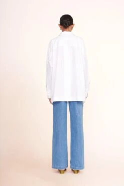 PAYTON TOP | WHITE -Staud Store payton top white painter pant medium wash 00944 web