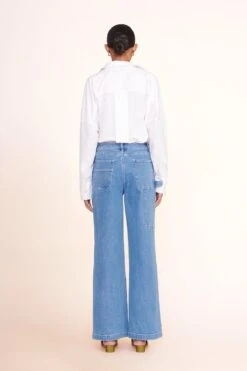 PAYTON TOP | WHITE -Staud Store payton top white painter pant medium wash 00969 web