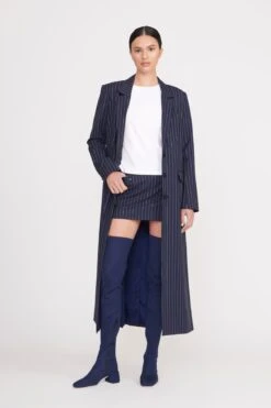 RALPH COAT | NAVY PINSTRIPE