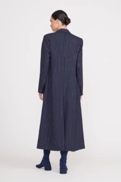 RALPH COAT | NAVY PINSTRIPE -Staud Store ralph coat navy pinstripe 5 web 3bbbeb00 a569 4f5c aa16 347a1cf31f05