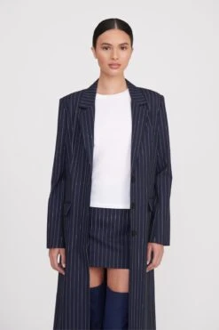 RALPH COAT | NAVY PINSTRIPE -Staud Store ralph coat navy pinstripe 6 web 4a8f6930 9351 4eaf a6c6 0cc244e6a416