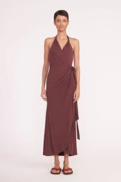 REAGAN DRESS | BARK -Staud Store reagan dress bark 01546 web