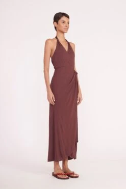 REAGAN DRESS | BARK -Staud Store reagan dress bark 01547 web