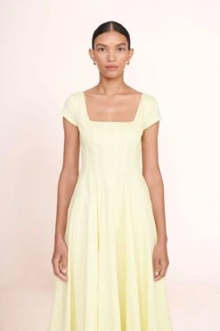SHORT SLEEVE WELLS DRESS | SUNRAY -Staud Store short sleeve wells dress sunray 00553 web