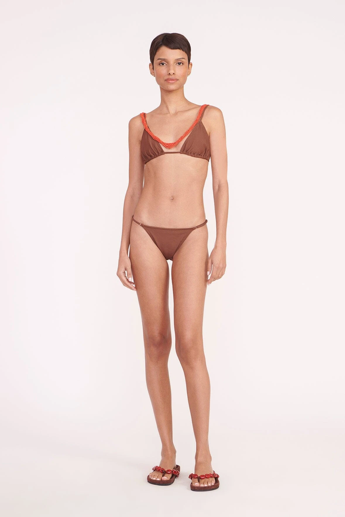 OLIVIA BEADED TRIANGLE TOP | CLOVE OLIVIA BEADED TRIANGLE TOP | CLOVE -Staud Store small Bikini Brown 06041