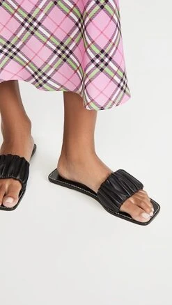 STAUD Nina Ruched Slides 3 STAUD Nina Ruched Slides -Staud Store staud305351071c q2 2 0. UX357 QL90