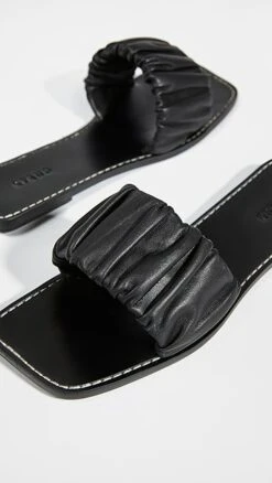 STAUD Nina Ruched Slides 4 STAUD Nina Ruched Slides -Staud Store staud305351071c q3 2 0. UX357 QL90