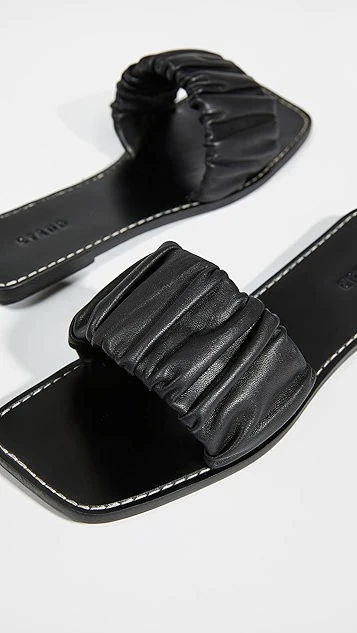 STAUD Nina Ruched Slides STAUD Nina Ruched Slides -Staud Store staud305351071c q3 2 0. UX357 QL90