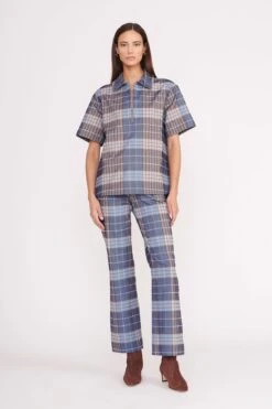 THELMA TOP | FRENCH BLUE MEGA PLAID -Staud Store thelma top french blue mega plaid 2 Copy 169a8a6b 05dd 4a4b 846c 020f24fe0d8b