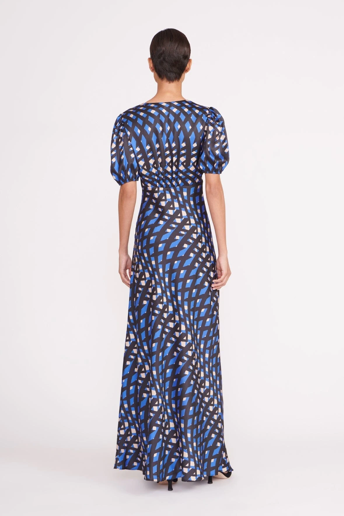 VAUGHN DRESS | PAINTED ARGYLE BLACK VAUGHN DRESS | PAINTED ARGYLE BLACK -Staud Store vaughn dress painted argyle black 1