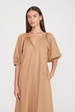 VINCENT DRESS | CAMEL -Staud Store vincent dress camel 7 web 6e9fe817 3a5d 44d6 ad66 4b165c23c3b9