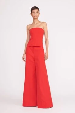 WOODGRAIN TOP | POINSETTIA -Staud Store woodgrain top ruby 5 f8872a9a f367 491d bbe7 a5aa3ea66dae